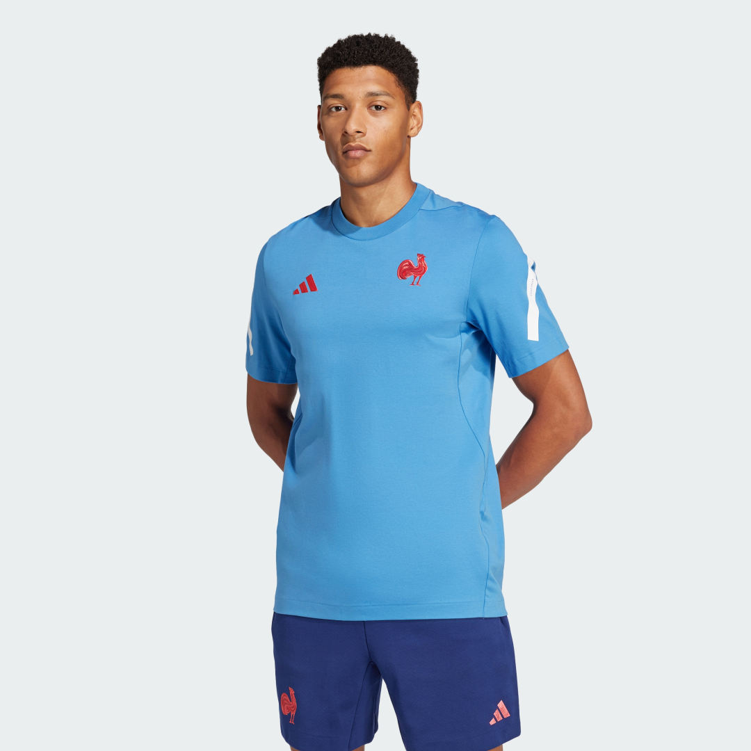 Tričko adidas Performance France Travel T-Shirt Modrá | JC7094, 0