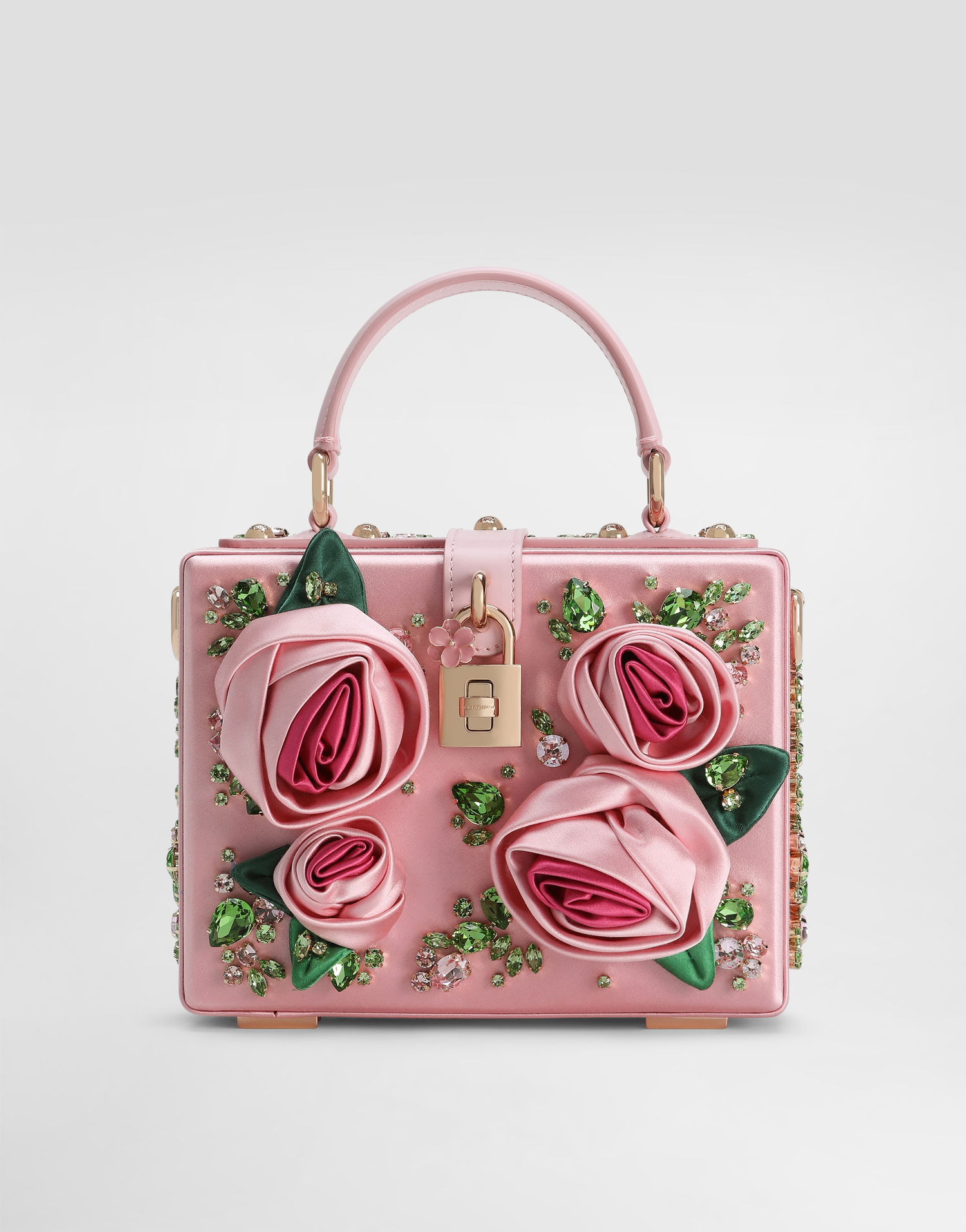 Kabelka Dolce & Gabbana Dolce & Gabbana Dolce Box Satin Handbag with Rose and Crystal Embellishments Ružová | BB5970A6N988D427, 0