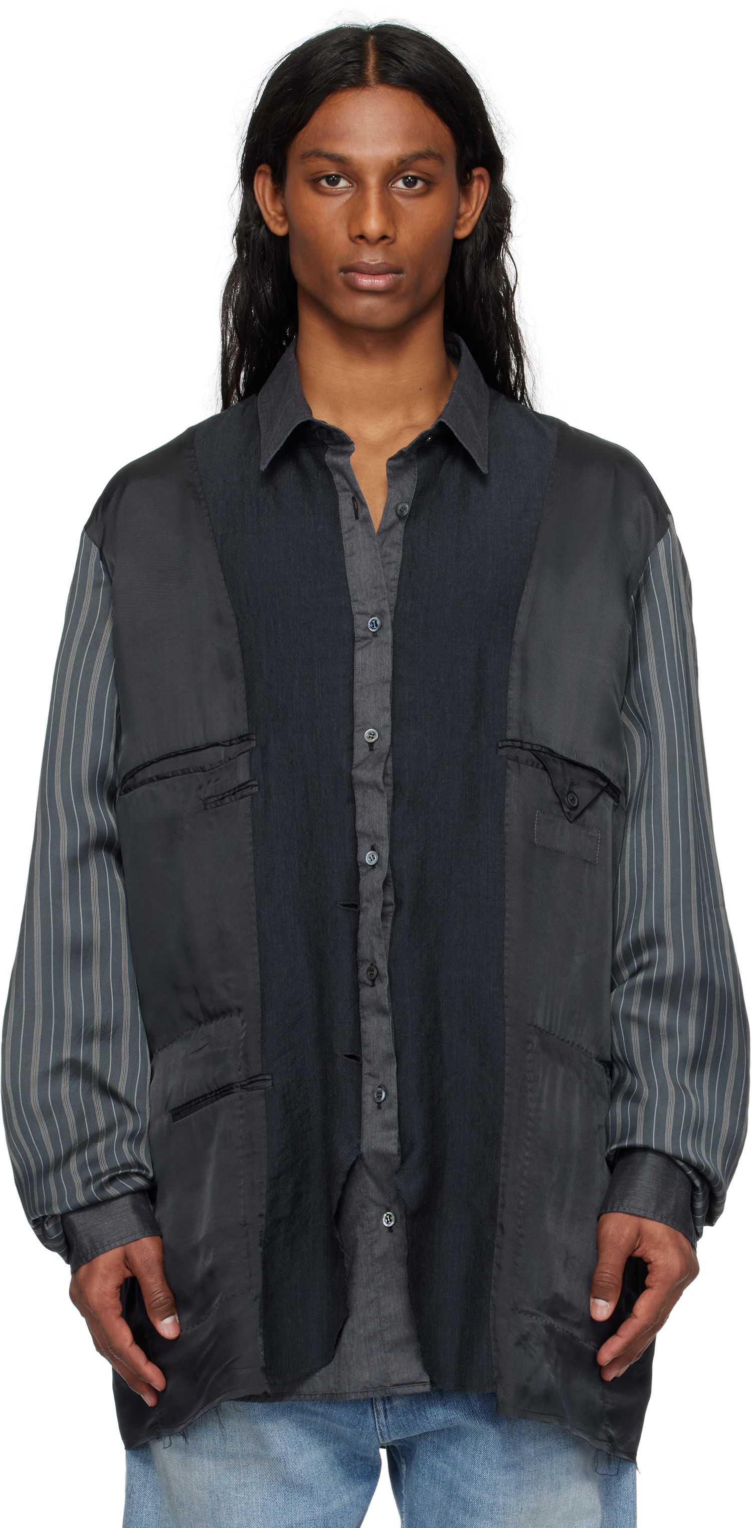 Košeľa Maison Margiela Maison Margiela Patchwork Inside-Out Reversible Jacket Šedá | S50BN0532 MTN052, 0
