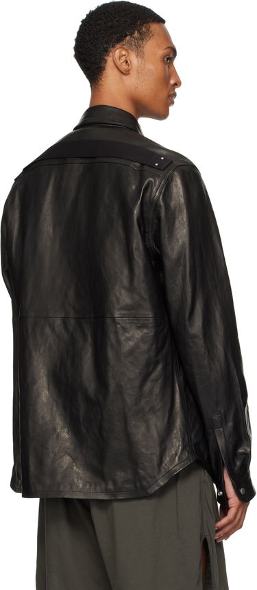 Košeľa Rick Owens Rick Owens Concordians Leather Overshirt Čierna | RU02E1744 LNV, 2