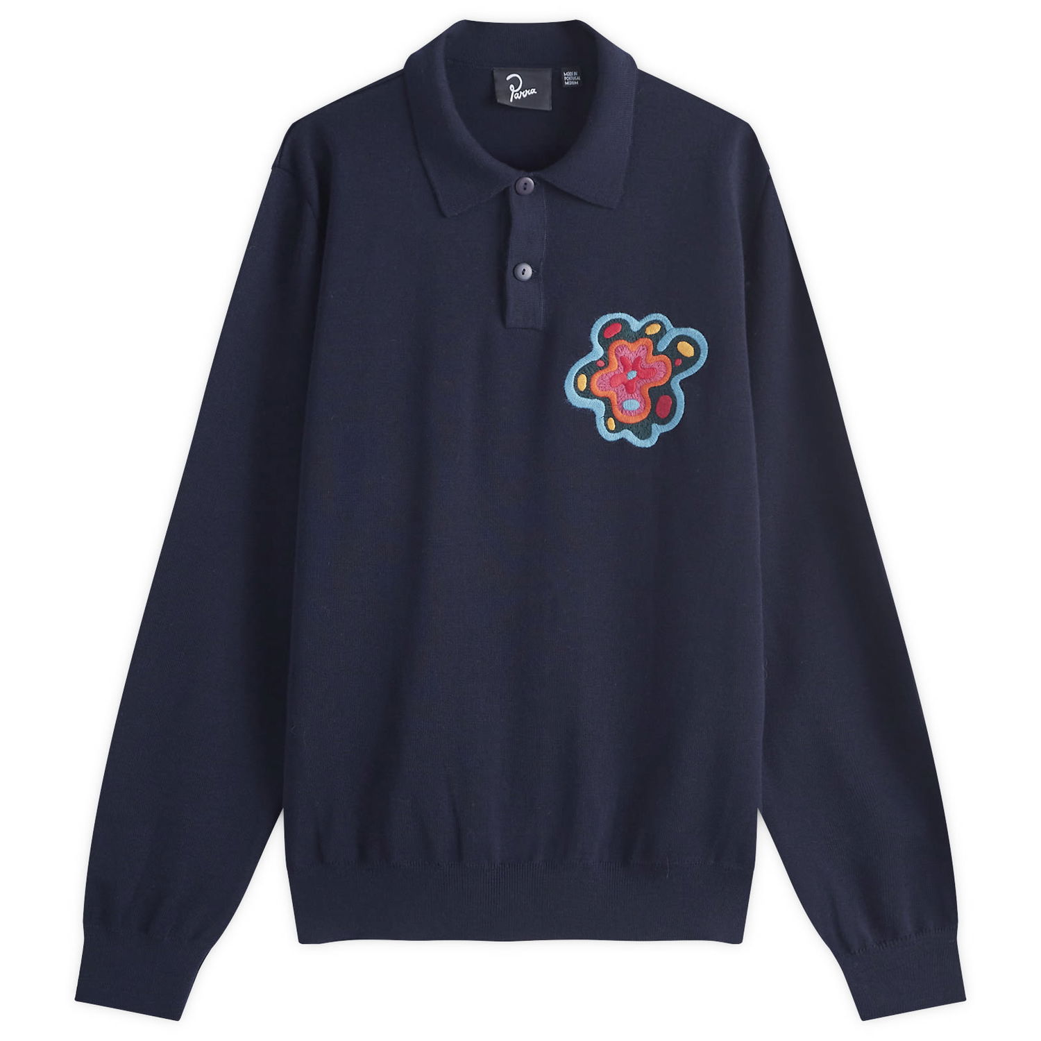 Polo tričko By Parra Flower Blob Knitted Polo Shirt Navy | 52226, 0