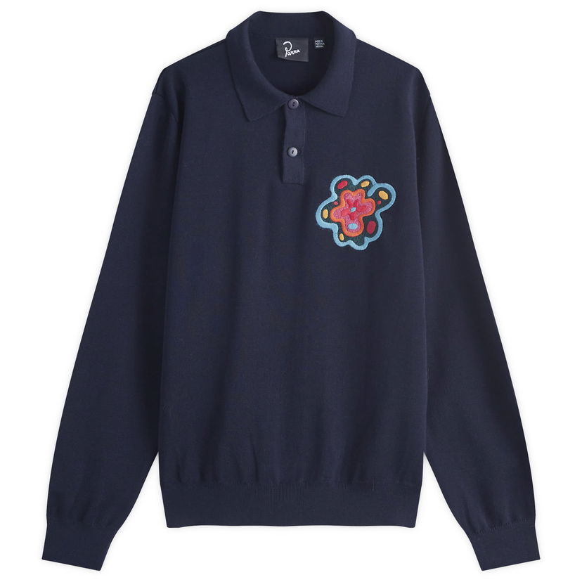 Polo tričko By Parra Flower Blob Knitted Polo Shirt Navy | 52226