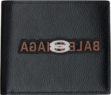 Peňaženka Balenciaga Embroidered Logo Leather Wallet Čierna | 5945492AA931000, 0