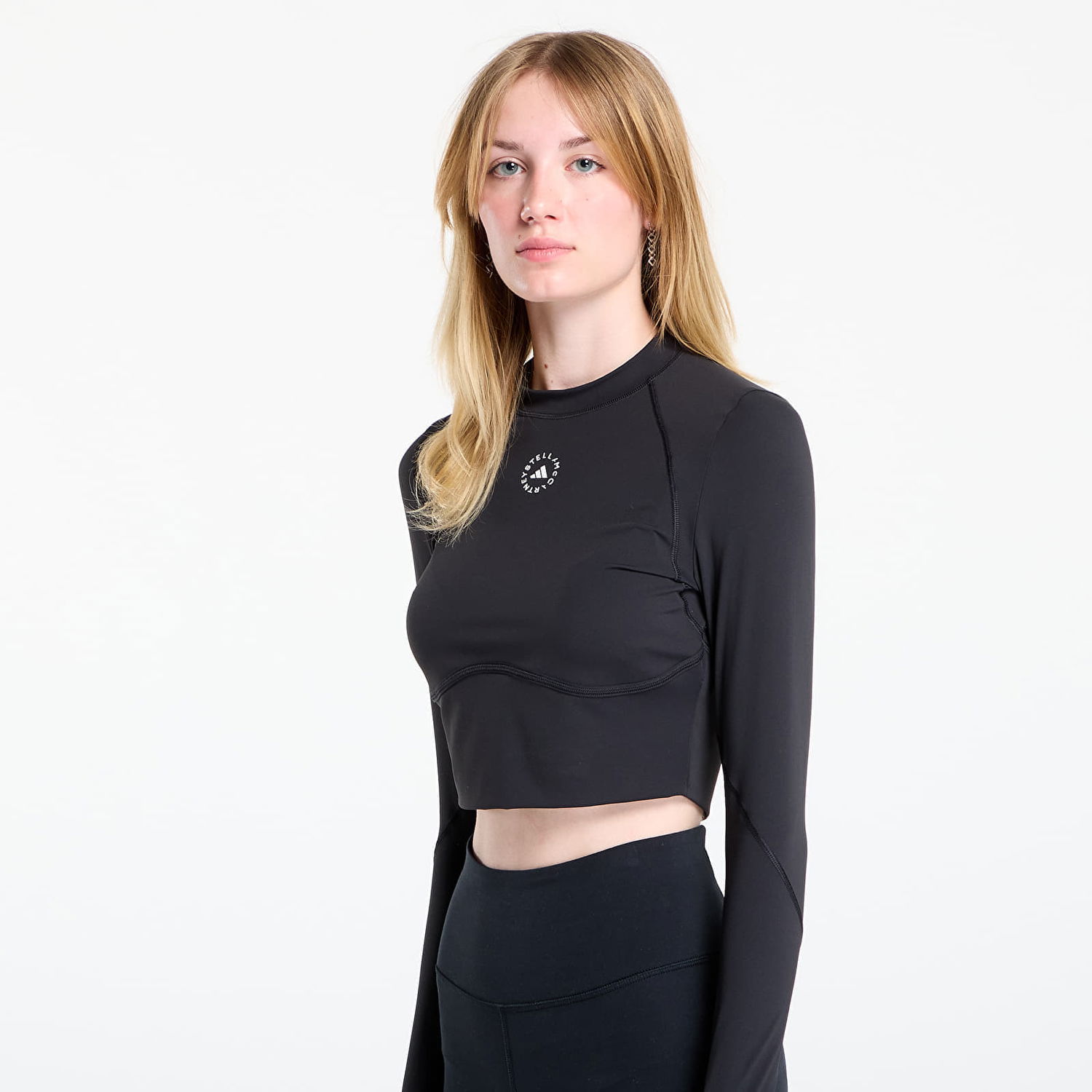 Crop Top adidas Performance Stella McCartney Training Longsleeve Crop Black Čierna | JW4566, 1