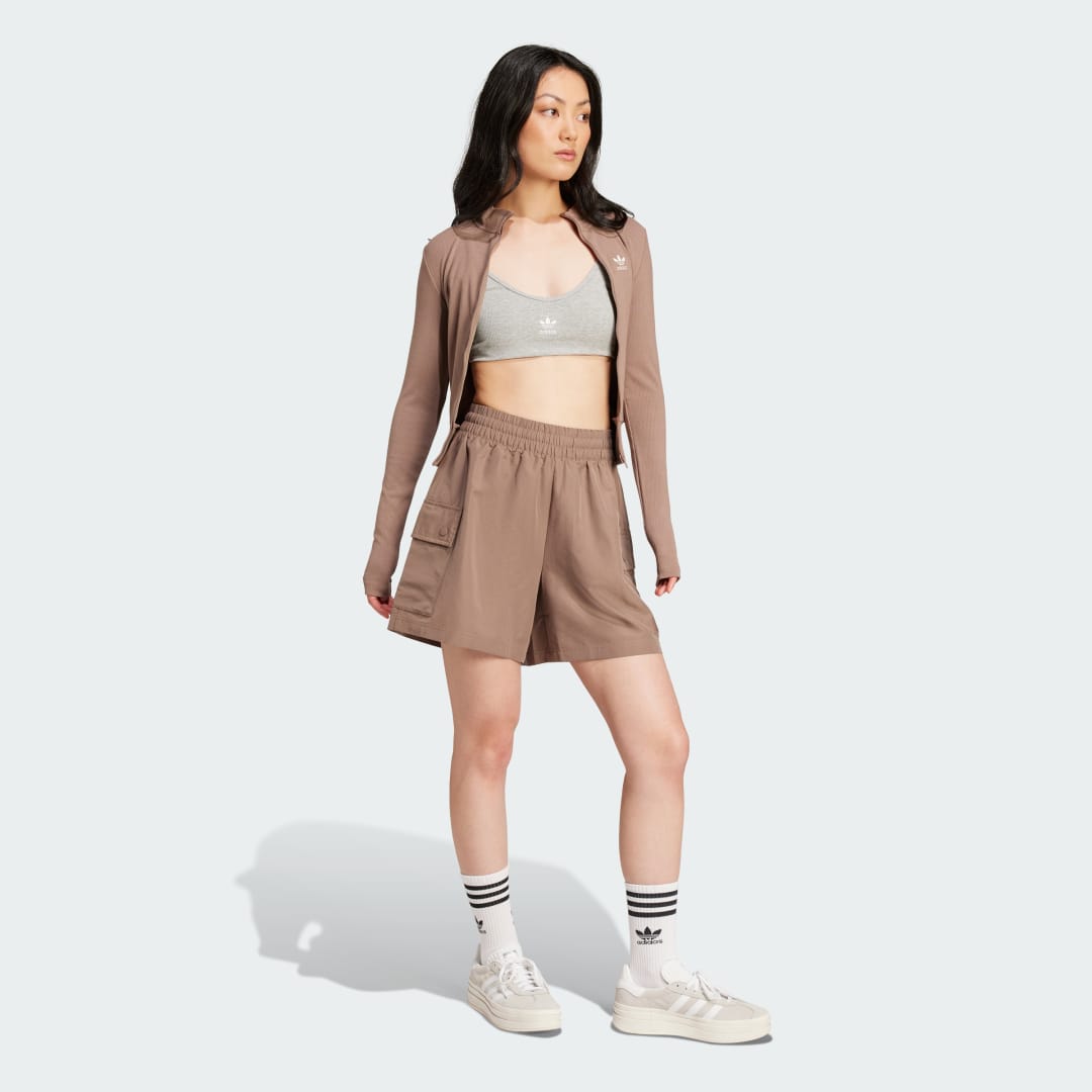 Šortky adidas Performance Essentials Woven High-Waist Cargo Shorts Hnedá | JD0790, 1