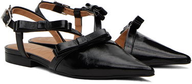 Starostlivosť o obuv GANNI GANNI Multi Bow Pointy Cut-Out Ballerina Flats Čierna | S2436, 3