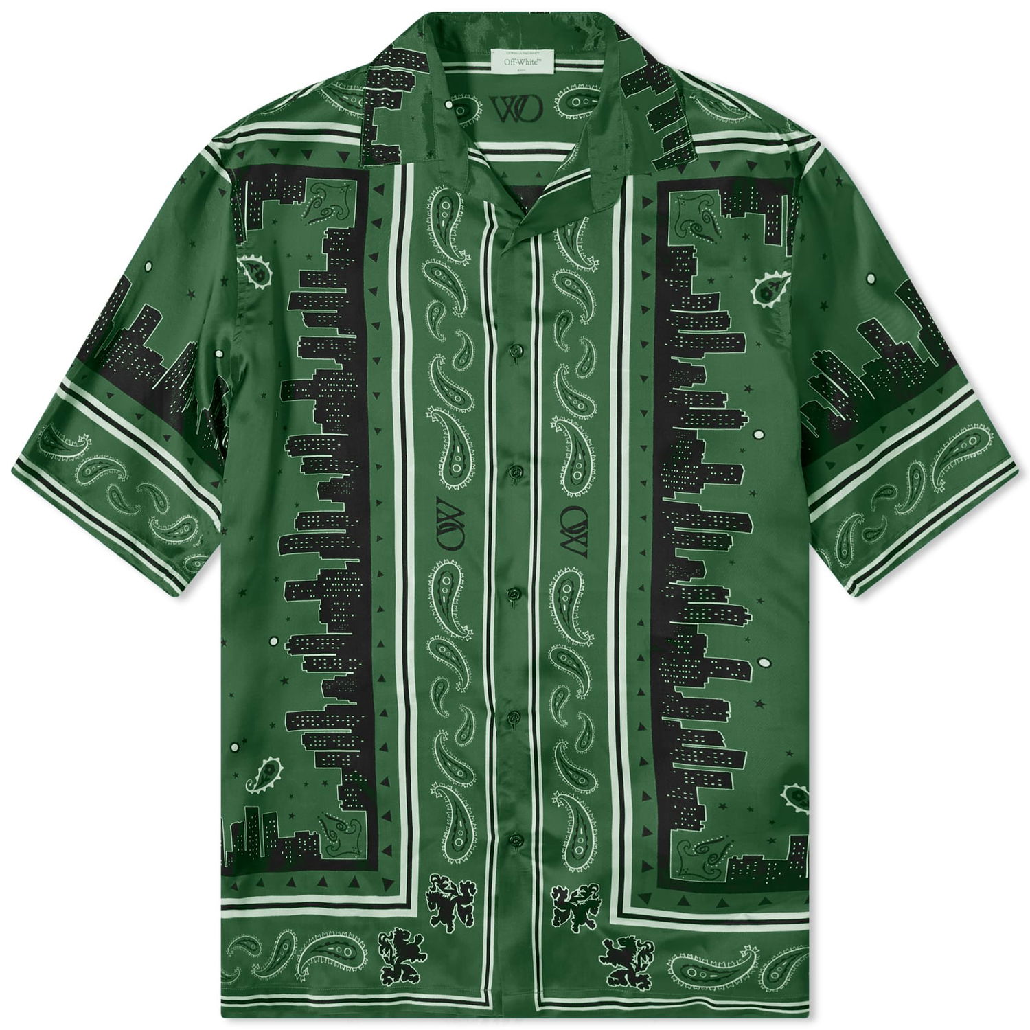 Košeľa Off-White Bandana Vacation Shirt Zelené | OMGG013S24FAB0035757, 0