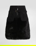 Dolce & Gabbana Fur Trim Midi Skirt