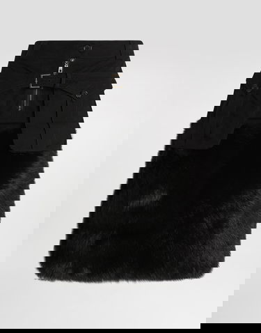 Sukňa Dolce & Gabbana Dolce & Gabbana Fur Trim Midi Skirt Čierna | F4DAWFGDDIHN0000, 0