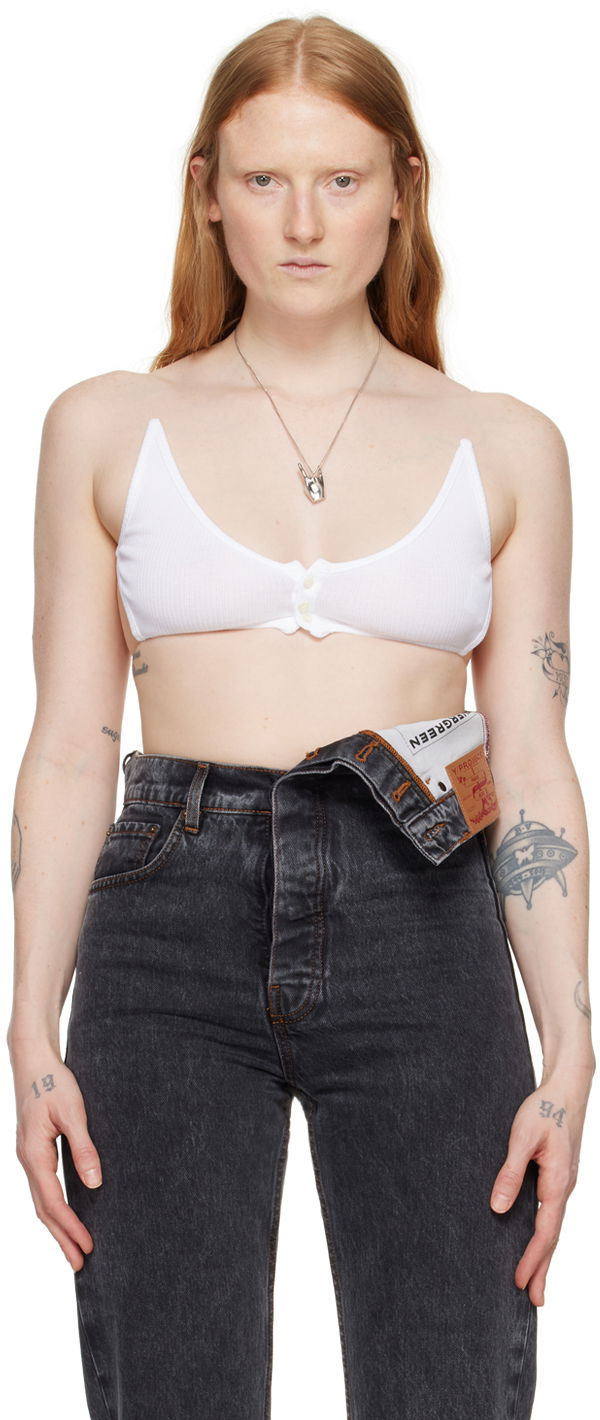 Podprsenka Y/PROJECT White Button Bralette Biela | 104TO003, 0