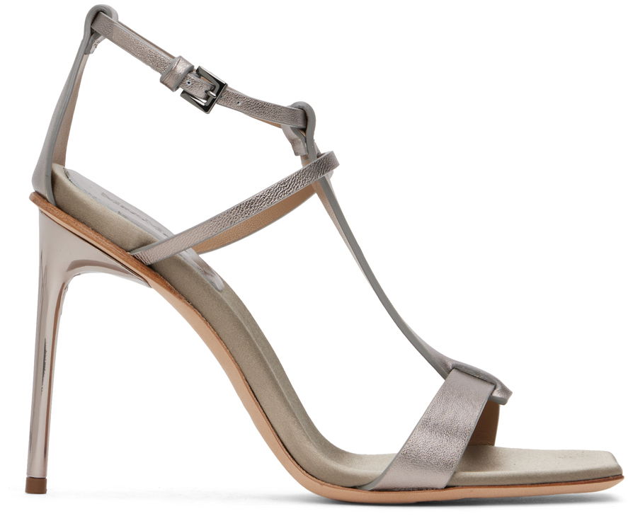 Max Mara Nappa Leather T-Strap Sandals