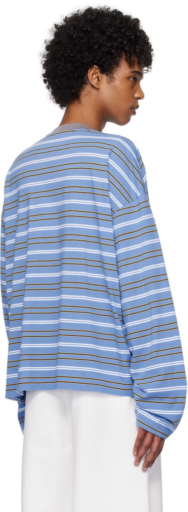 Sveter Marni Marni Striped Long Sleeve T-Shirt Modrá | HUMU0325S0 UTC452, 2