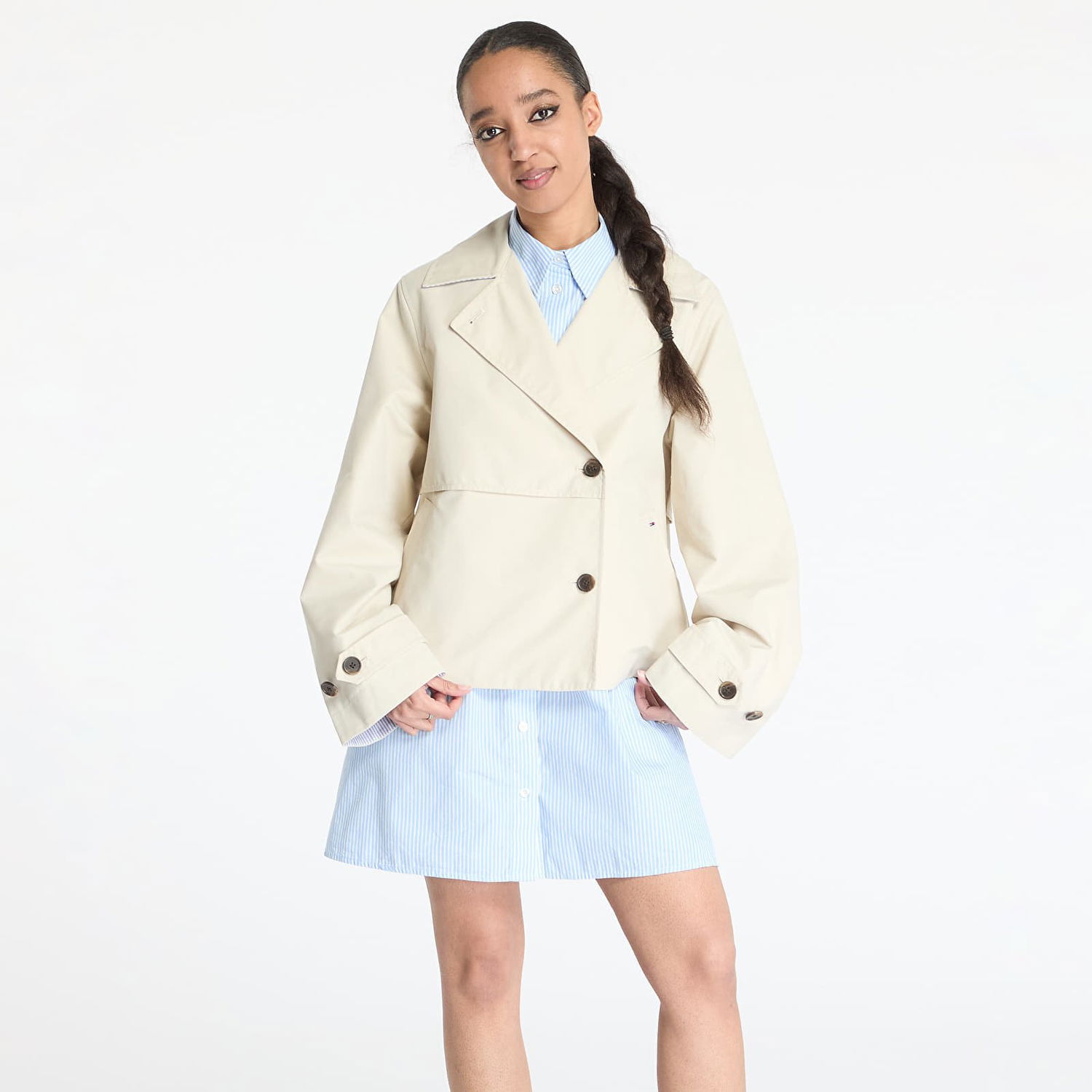 Trenčkot Tommy Hilfiger Tommy Jeans Short Trench Jacket Béžová | DW0DW21348 ACG, 0