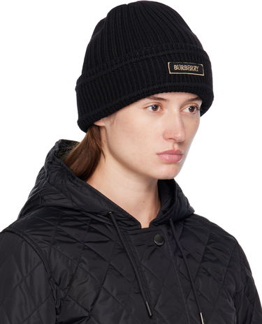Kulicha Burberry Wool Beanie with Logo Patch Čierna | 8103340, 1