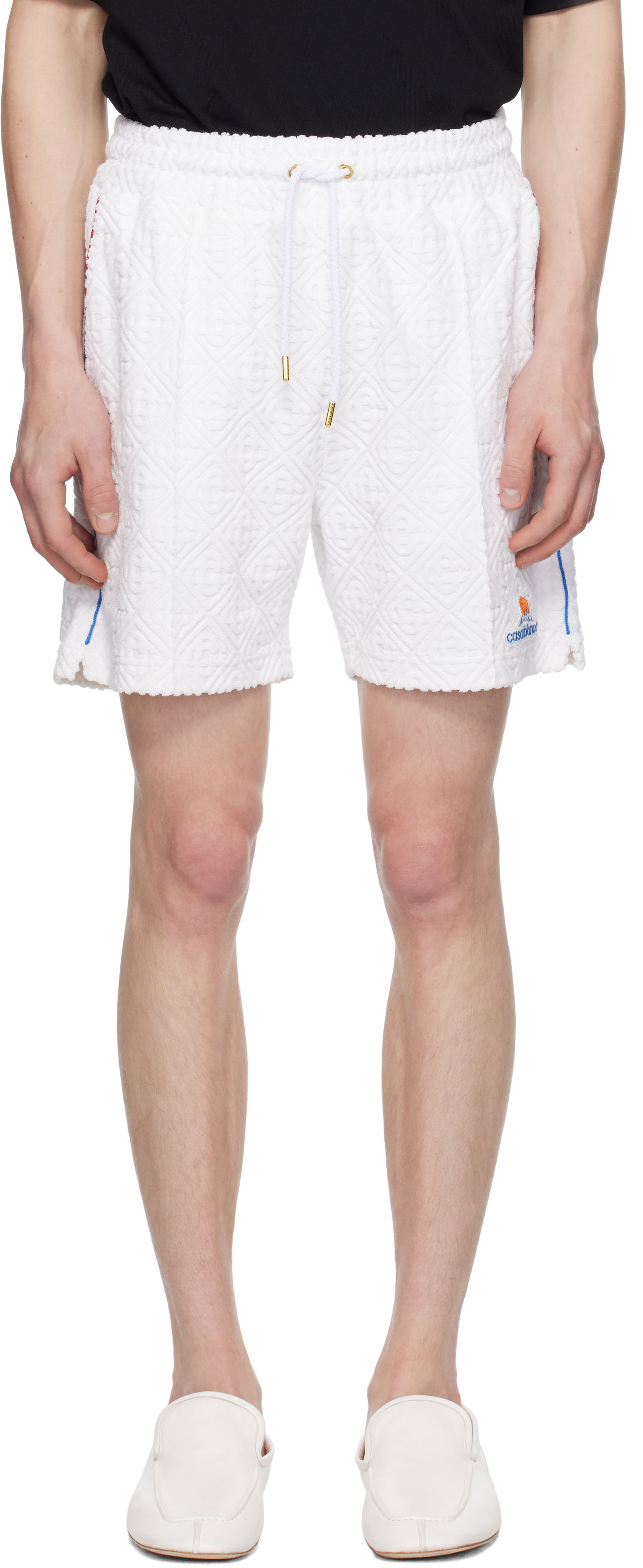 Šortky Casablanca Casablanca Monogram Jacquard Towelling Shorts Biela | MPF25-JTR-271-01, 0