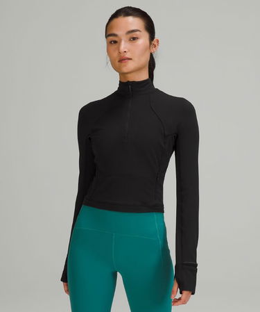 Mikina lululemon It's Rulu Cropped Half-Zip Running Top Čierna | prod10641685, 0
