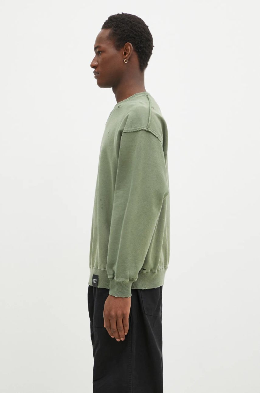 Mikina Neighborhood NEIGHBORHOOD Crewneck Sweatshirt with Distressing and Graphic Print Zelené | 242OKNH.CSM01, 1