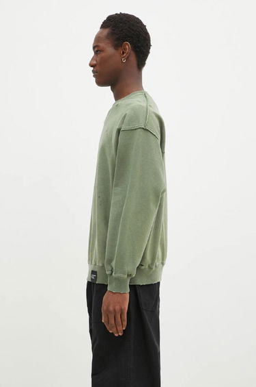 Mikina Neighborhood NEIGHBORHOOD Crewneck Sweatshirt with Distressing and Graphic Print Zelené | 242OKNH.CSM01, 1