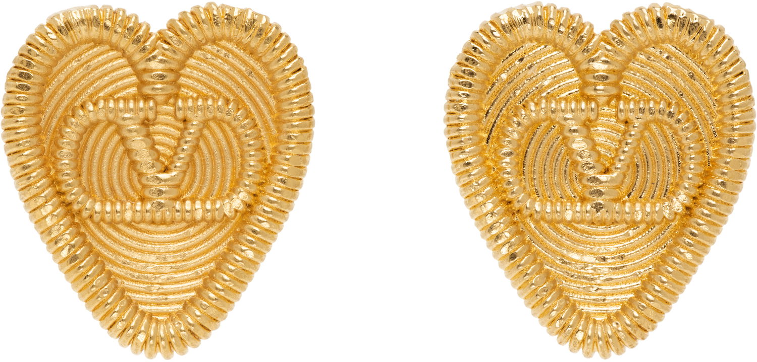 Náušnice Valentino Valentino Garavani Fil Perdu Heart Gold Earrings Metalická | 6W0J0Z54MET, 0