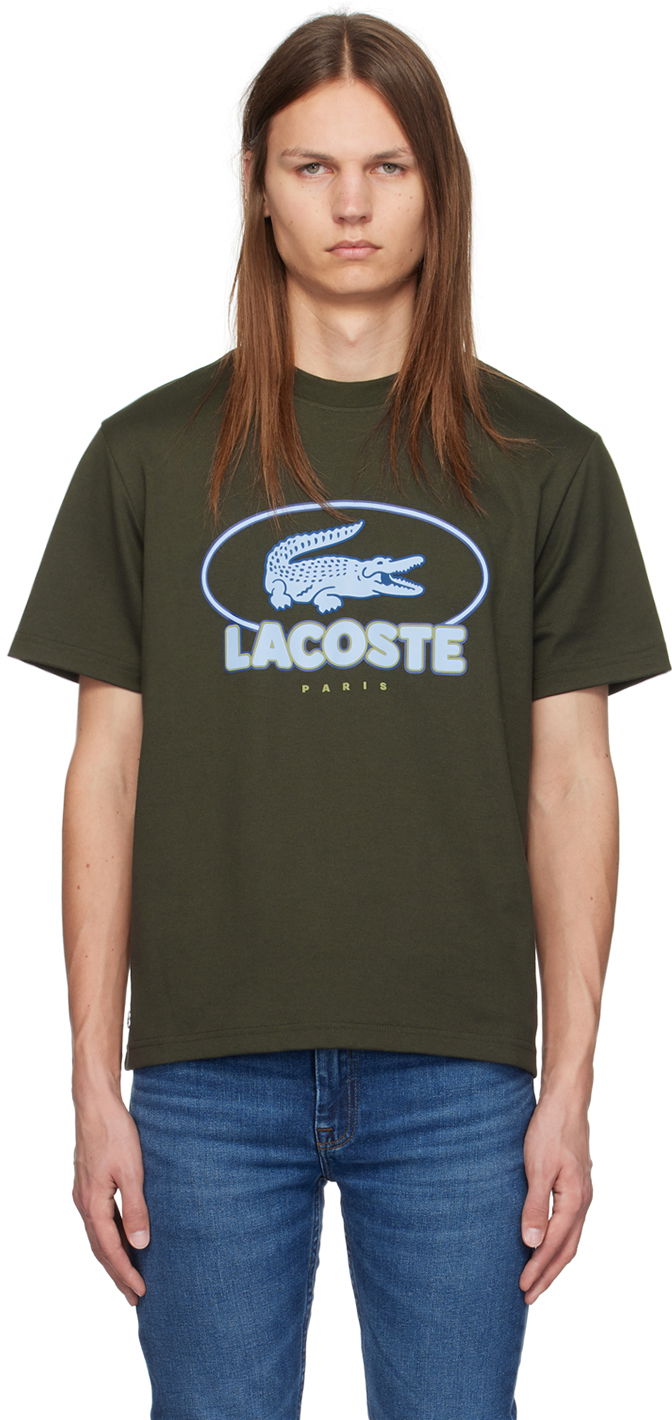 Tričko Lacoste Green Graphic T-Shirt Zelené | TH2806_L7A