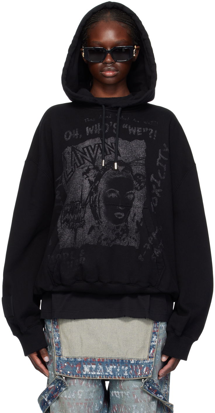 Mikina LANVIN Future x Hoodie Čierna | RU-HO0005-J117-P24, 0