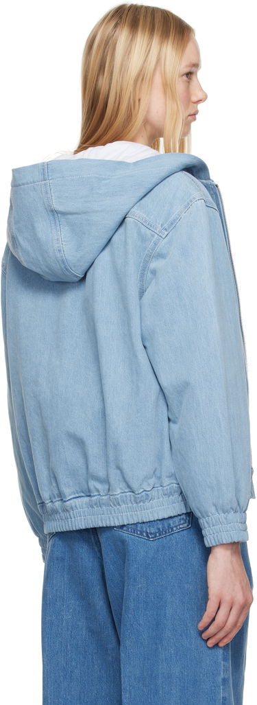Bunda MAISON KITSUNÉ Maison Kitsuné Zipped Hooded Denim Jacket Modrá | OW02103WD4010, 2