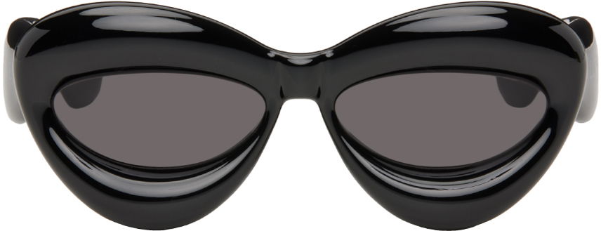 Black Inflated Cat-Eye Sunglasses