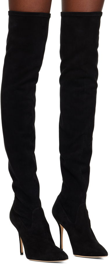 Starostlivosť o obuv Manolo Blahnik Manolo Blahnik Pascalarehi Suede Over-The-Knee Boots Čierna | 220-0698, 3