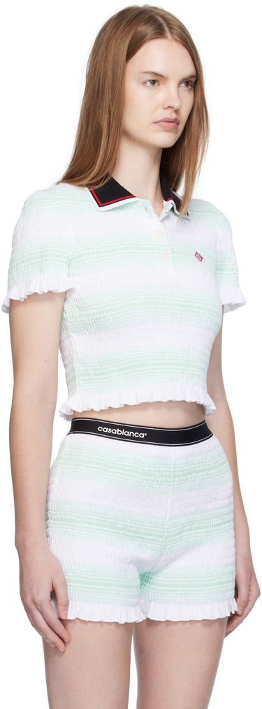 Polo tričko Casablanca Casablanca Shirred Polo Zelené | WPF25-JTP-215-01, 1