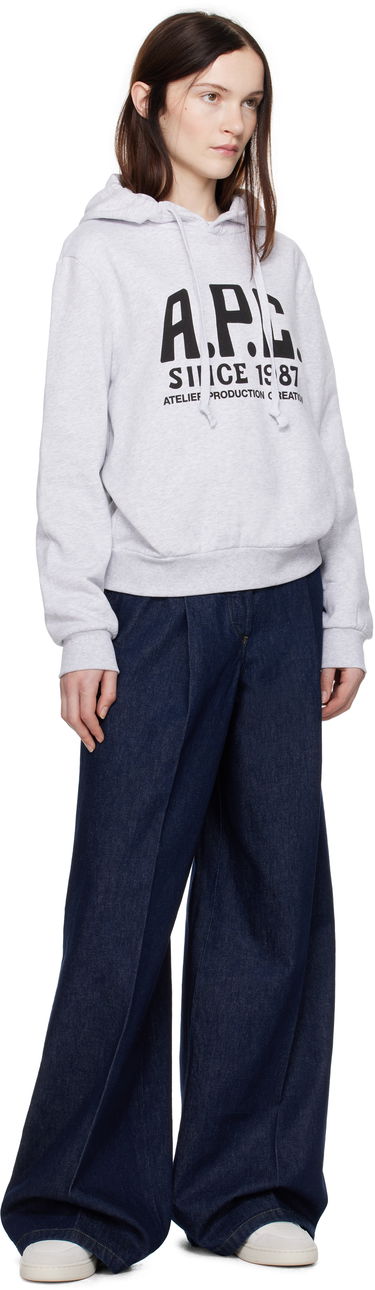 Mikina A.P.C. Print Label Hoodie Šedá | COHBV-M27955, 3