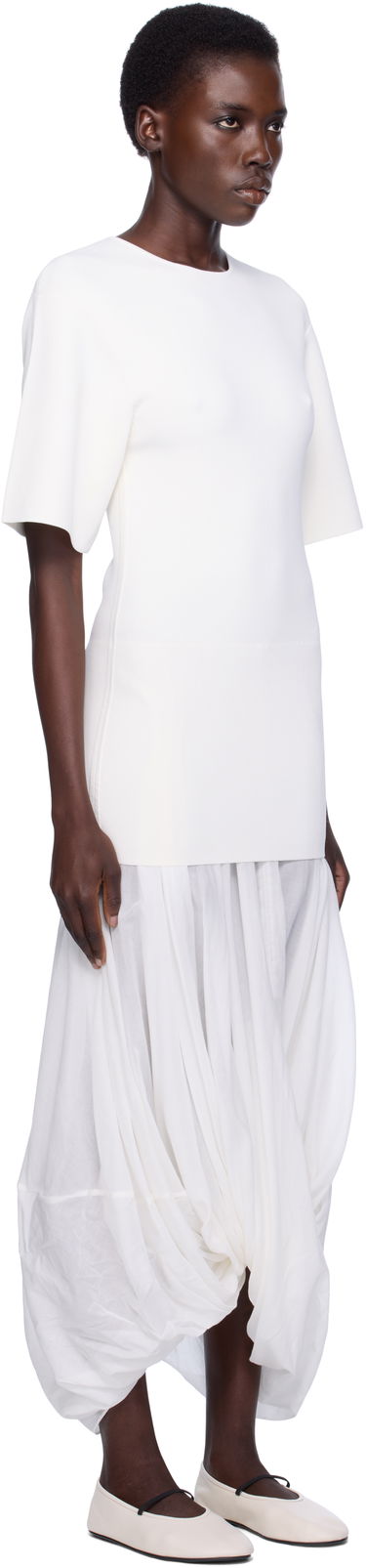 Šaty TOTEME TOTEME Cocoon Tee Midi Dress Biela | 253-WRD0215-YA0187, 1