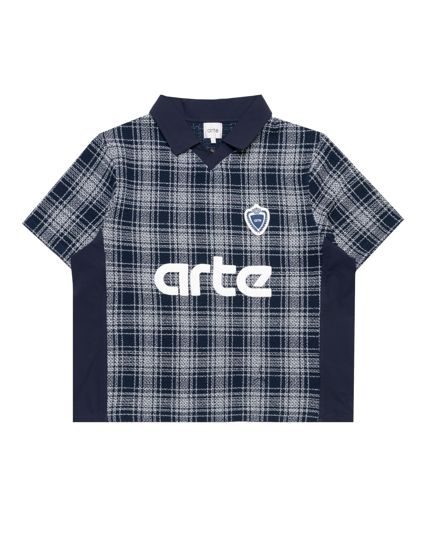 Polo tričko Arte Antwerp Arte Antwerp Plaid Polo Shirt Navy | SS25-179T, 0