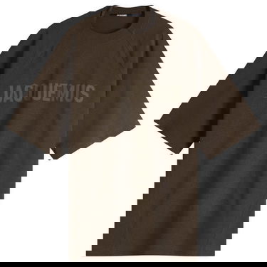 Tričko Jacquemus Jacquemus Typo Chest Logo T-Shirt, Size Large Hnedá | 24H245JS212-2011-080, 0