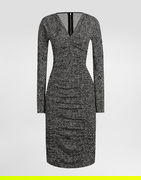 Dolce & Gabbana Chevron Print Cady Midi Dress