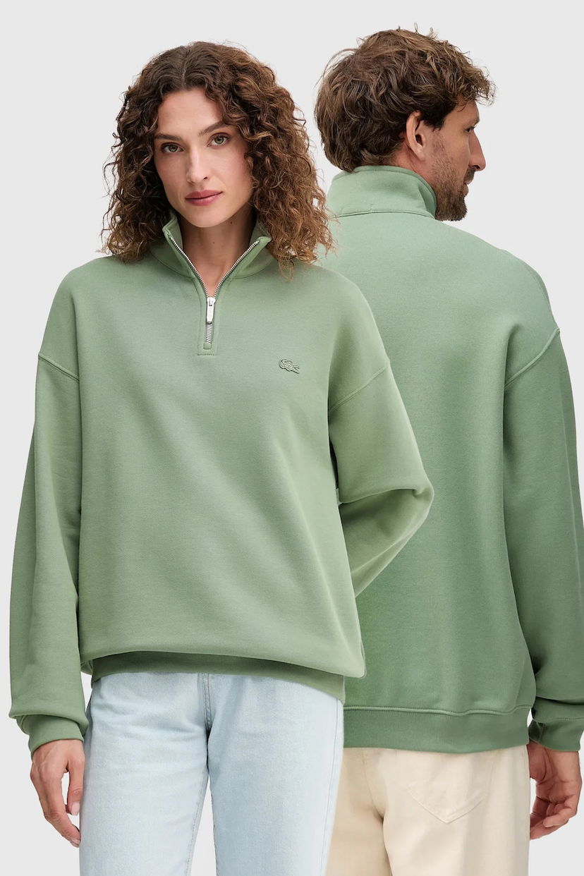 Mikina Lacoste Lacoste Quarter-Zip Sweatshirt Zelené | SH7759