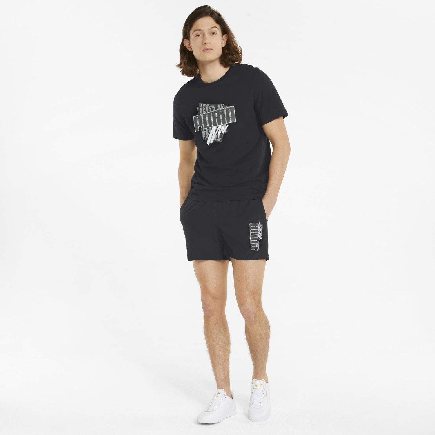Šortky Puma Summer Graphic Woven Shorts Čierna | 848578-01, 0