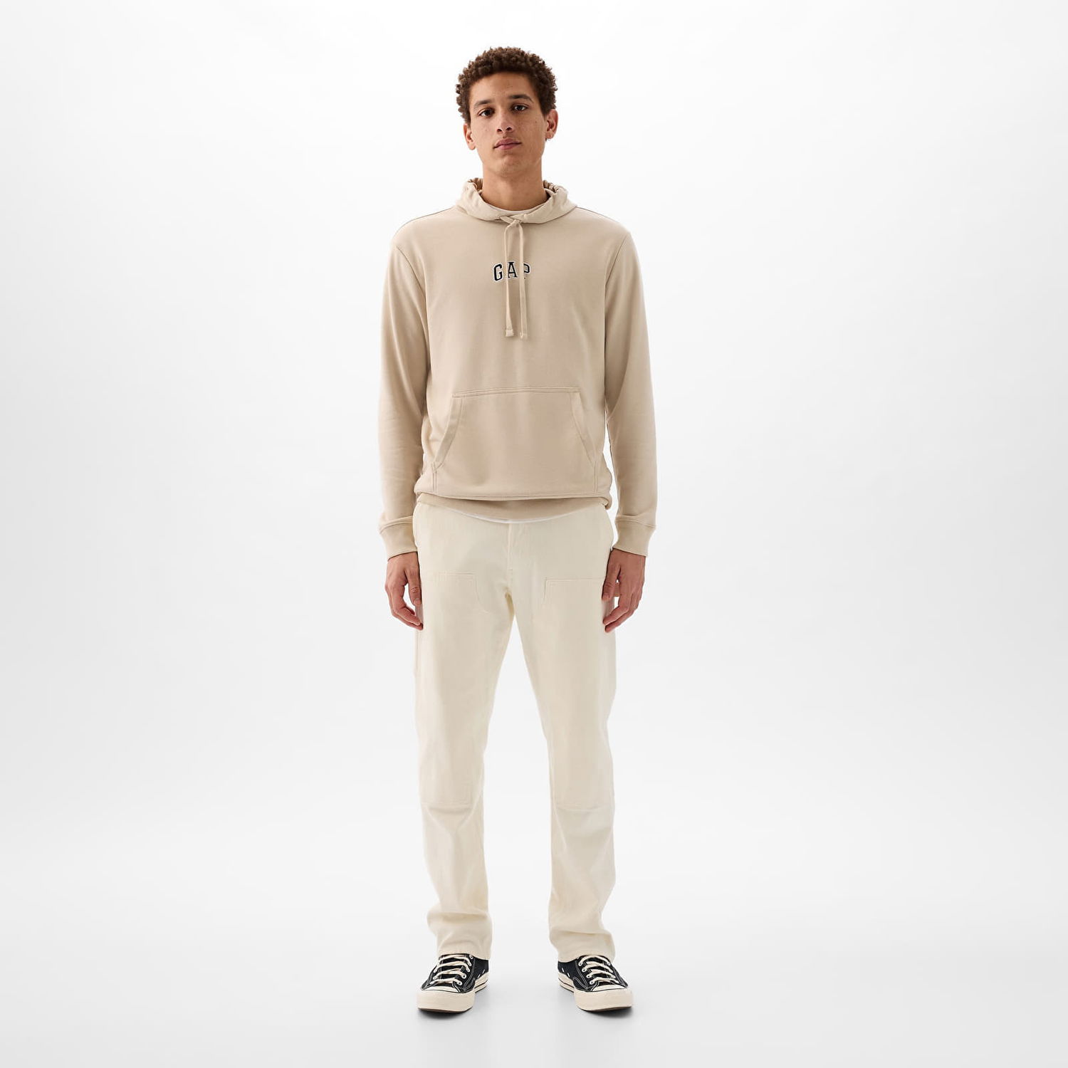 Mikina GAP French Terry Pullover Mini Logo Hoodie Bedrock 291 Béžová | 868455-03, 1