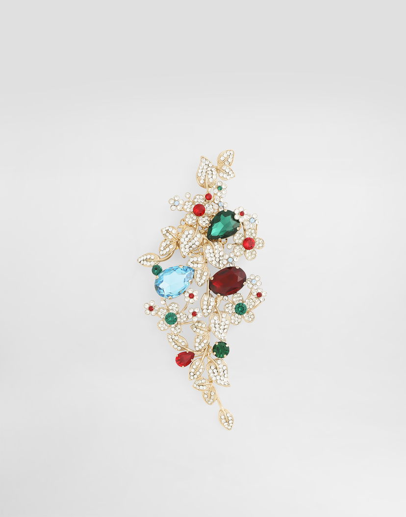Spona Dolce & Gabbana Dolce & Gabbana Maxi Floral Rhinestone Brooch Rôznofarebný | WPR7F5W111187579