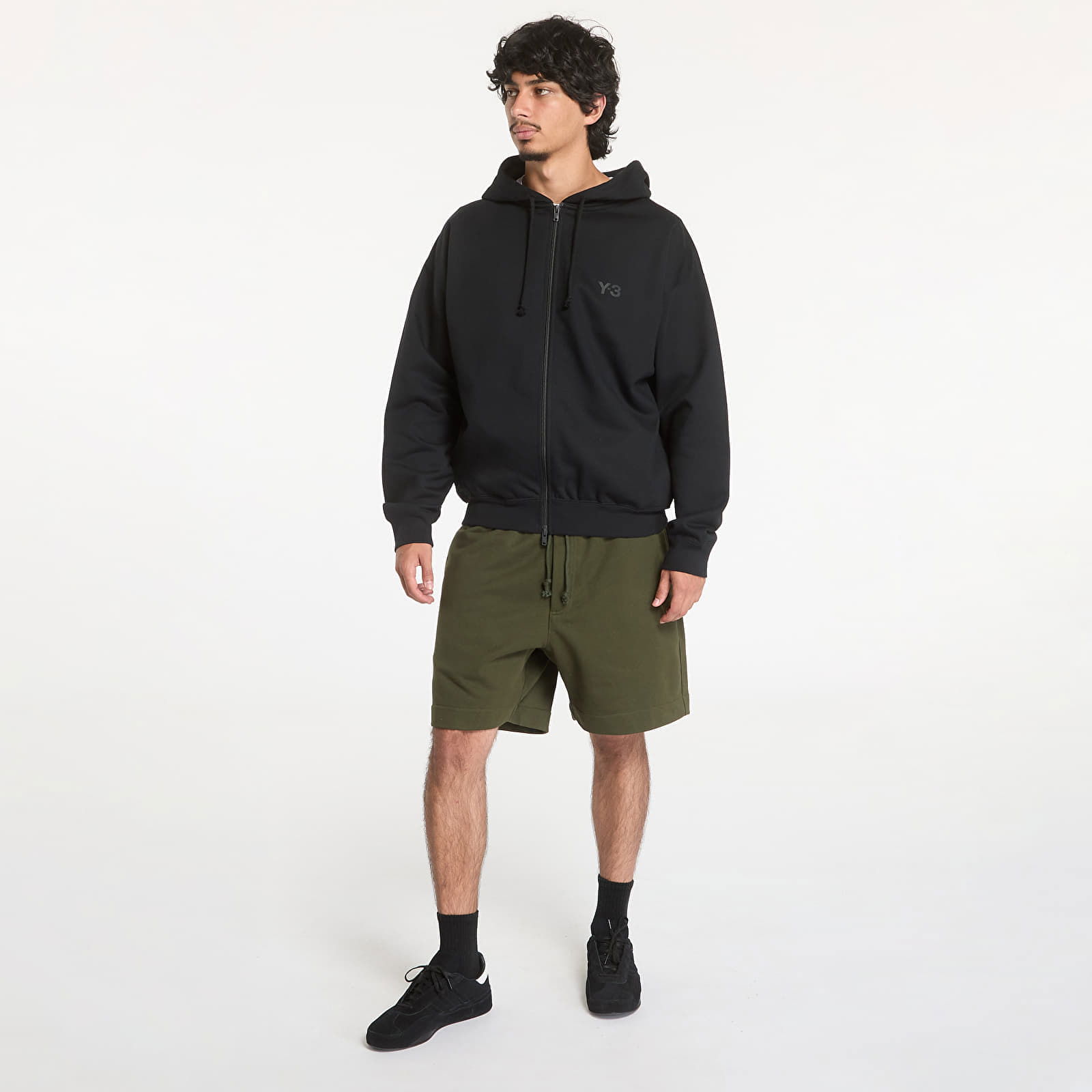 Brushed Terry Full Zip Hoodie UNISEX Black