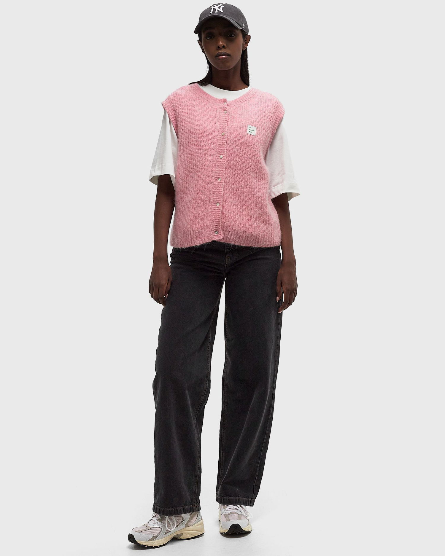 Sveter American Vintage EAST Knit Vest Ružová | EAST19MH24-ORCHIDEE-CHINE, 1