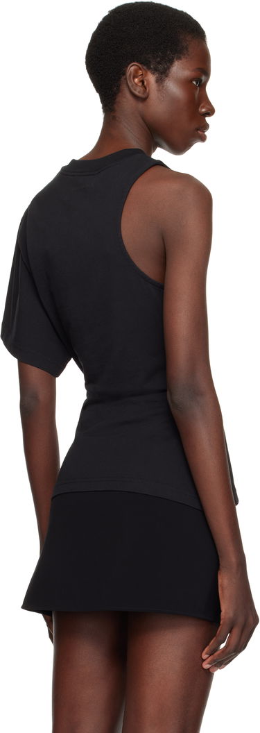 Tielko Courrèges Courrèges Scuba One-Sleeve T-Shirt Čierna | 225JTS201JS0107, 2
