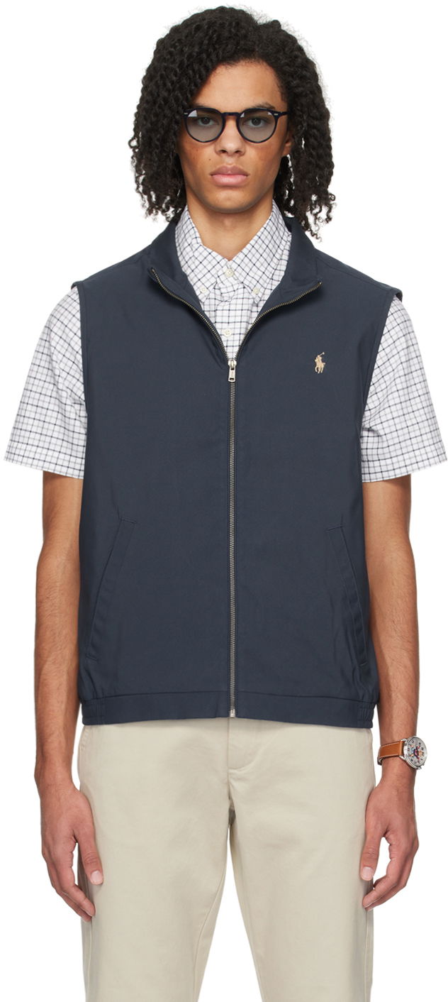 Vesta Polo by Ralph Lauren Embroidered Vest Navy | 710777340005