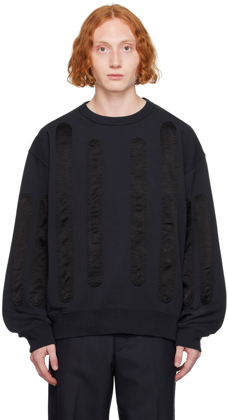 Tričko Dries Van Noten Navy Appliqué Sweatshirt Čierna | 242-021159-9615