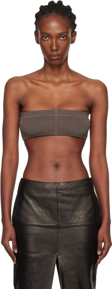 Crop Top Rick Owens Rick Owens Concordians Slim Bandeau Top Šedá | RO02E4673 KWVMH, 0