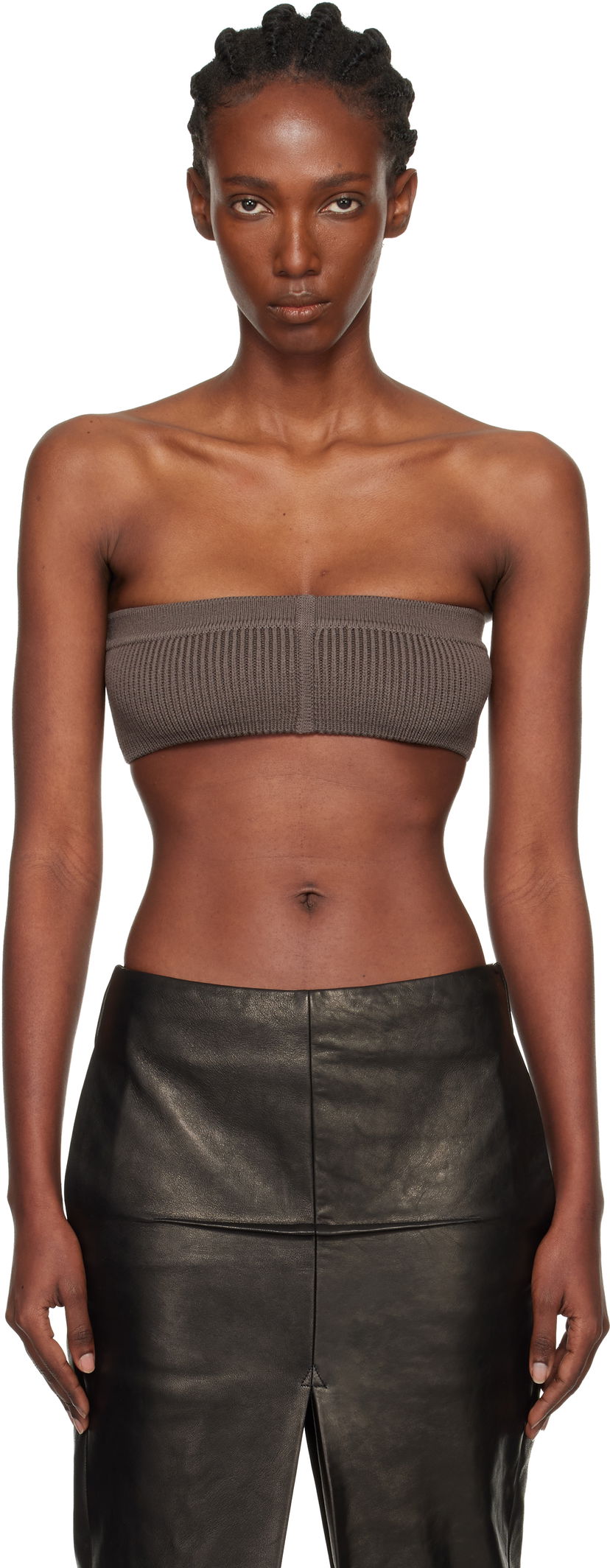 Crop Top Rick Owens Rick Owens Concordians Slim Bandeau Top Šedá | RO02E4673 KWVMH