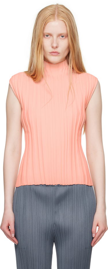 Tričko Pleats Please Issey Miyake Issey Miyake Pleats Please Rib Knit Top Ružová | PP56KK851, 0