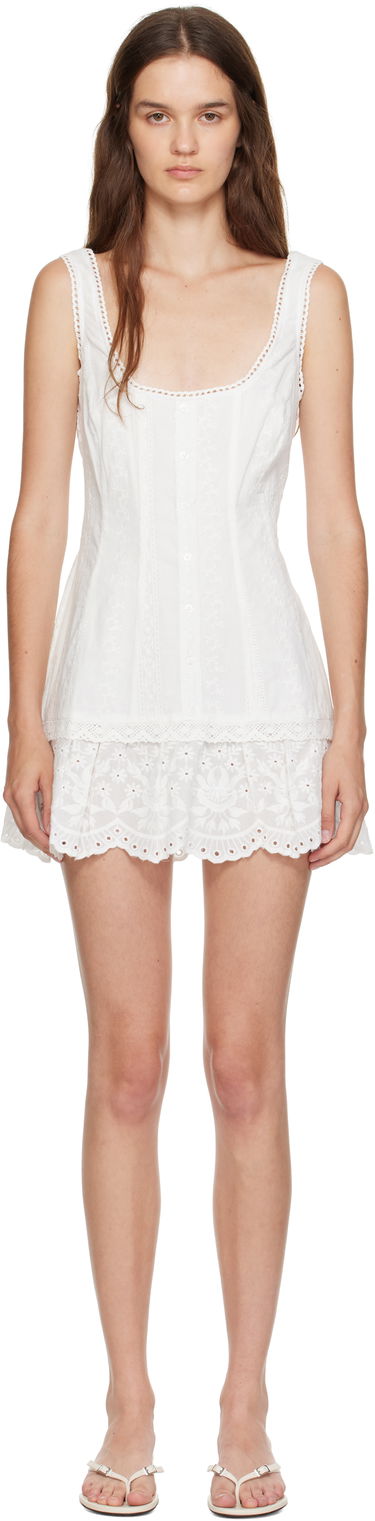 Šaty GUIZIO Guizio Aylin Eyelet Mini Dress Biela | P25405W159, 0