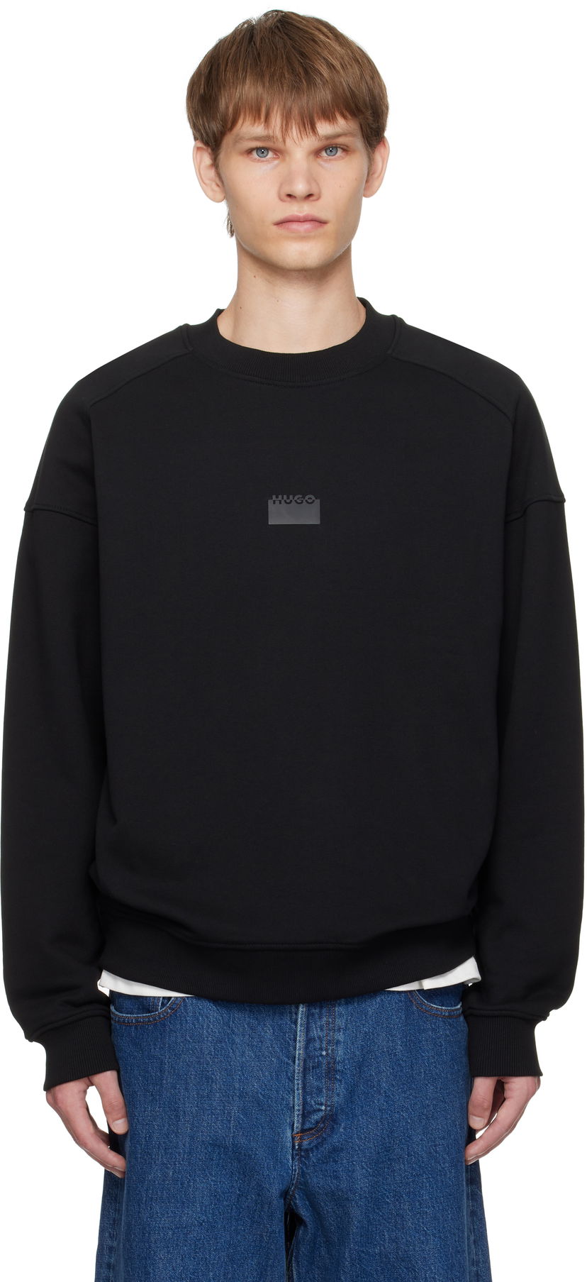Mikina BOSS HUGO Bonded Logo Sweatshirt Čierna | 50546672