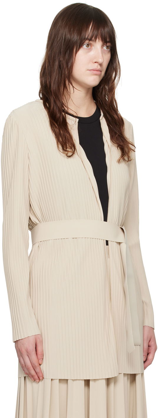 Kabáty Max Mara Leisure Pleated Longline Cardigan Béžová | 2426916027600, 1