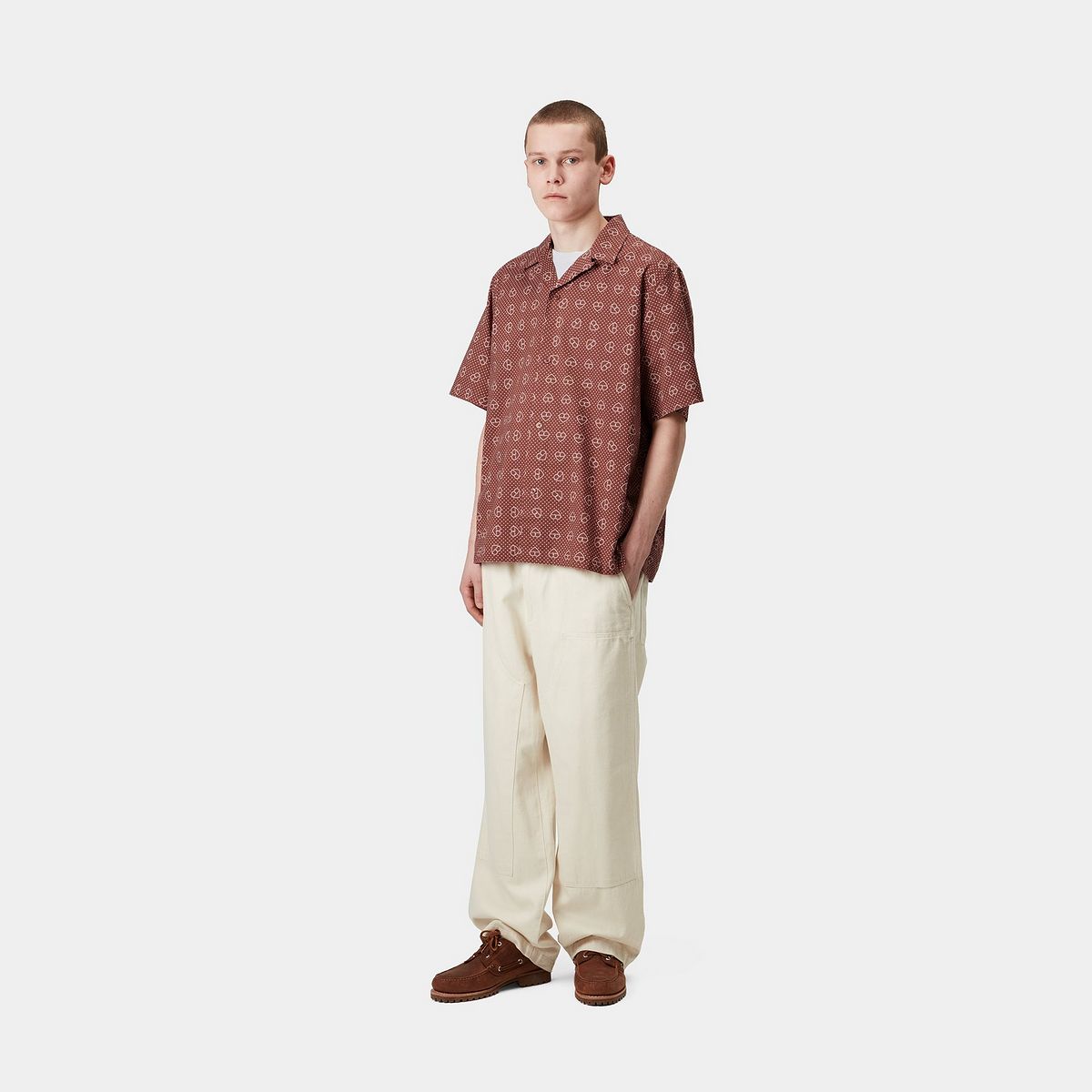 Košeľa Carhartt WIP Carhartt WIP Furoshiki Print Short Sleeve Shirt Hnedá | I034549_15, 1
